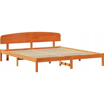 Postel Rám postele 200x200 cm z masivního borovicového dřeva, hnědý