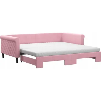 Pohovka Růžová pohovka s funkcí spaní 2 v 1, rozměry 229 x 110 x 68 cm