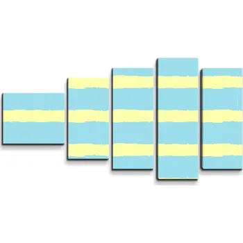 Obraz Sablio Obraz - 5-dílný Modrožluté pruhy - 100x60 cm