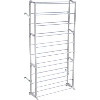 Botník Stojan na boty, 10-úrovňový, polyester, 140x72x20 cm, černý