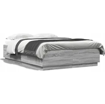 Postel Rám postele šedý dub sonoma 203 x 153 x 40 cm