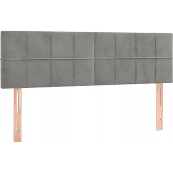 Klasické čelo postele z aksamitu, nastavitelné, světle šedé, 144x5x78/88 cm