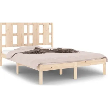 Postel Rám postele z masivního borovicového dřeva 205,5 x 125,5 x 100 cm
