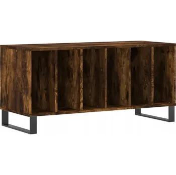 Komoda Skříňka na vinylové desky s železnýma nohama, kouřový dub, 100x38x48 cm