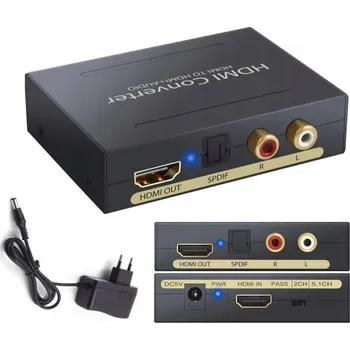 Video kabel DAC převodník ISHYE HDMI Converter HDMI na HDMI+AUDIO