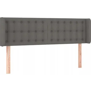 Klasická čalouněná čelo postele "ušák", nastavitelná výška, umělá kůže, šedá, 147x1