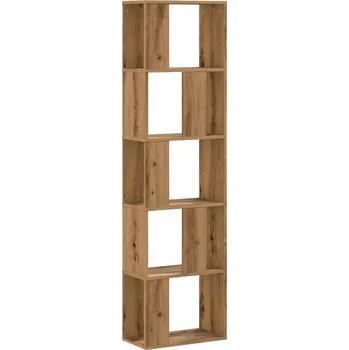Knihovna Knihovna s přihrádkami, dřevotříska, dub artisan