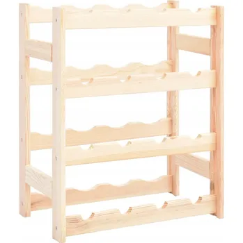 Stojan na víno Stojan na víno z masivního borovicového dřeva, 43 x 25 x 54 cm, pro 16 lahví