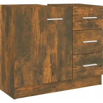Koupelnový nábytek Skříňka pod umyvadlo, kouřový dub, 63x30x54 cm