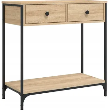 Konferenční stolek Konzolový stolek s nastavitelnými nožičkami, dub sonoma, 75x34,5x75 cm