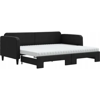 Pohovka Rozkládací lehátko-pohovka černá 223 x 100 x 75 cm, po rozložení 192,5 cm