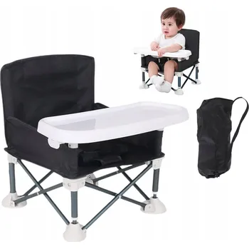 Jídelní židlička CESTOVNÍ DĚTSKÁ ŽIDLIČKA PŘENOSNÁ SKLÁDACÍ S VELKÝMI NOHAMI A PODNOSEM