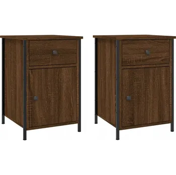 Noční stolek Noční stolek s nastavitelnou výškou, hnědý dub, 40x42x60 cm