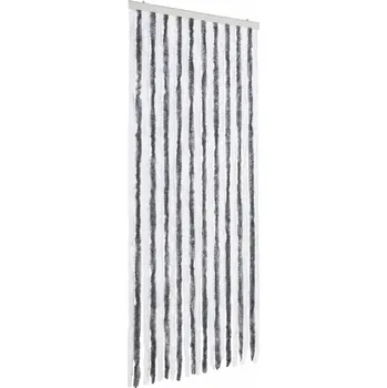 Síť proti hmyzu Závěs proti hmyzu z polypropylenového šenilu, šedo-bílý, 90 x 220 cm