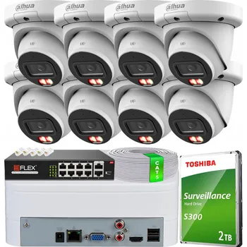 IP kamera Monitorovací sada 8 kamer IPC-HDW3649QM-S-IL 6 Mpx Dual Light AI + SMD 4.0