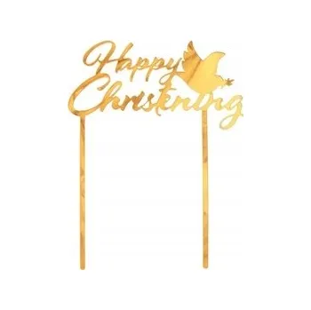 Obraz Topper Godan Veselé křtiny 12x18 cm zlatý