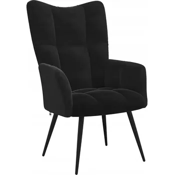 Křeslo Prošívané křeslo ze sametu, černé, 61x70x96,5 cm