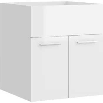 Koupelnový nábytek Skříňka pod umyvadlo bílá lesklá 41x38,5x46 cm, dřevěný kompozit