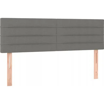 Čelo postele nastavitelné, tmavě šedé, 144 x 5 x 78/88 cm, 2 kusy