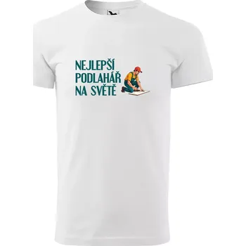 Pánské tričko Sablio Tričko s potiskem Nejlepší podlahář na světě - bílé XL