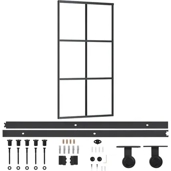 Interiérové dveře Posuvné skleněné dveře ESG s hliníkovým rámem a tlumeným dovíráním 102x205 cm