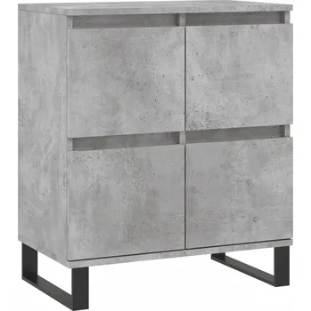 Komoda Skříňka z materiálu na bázi dřeva s železnými nohami, šedá Betonu, 60x