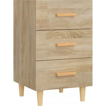 Noční stolek Noční stolek se 3 zásuvkami, dub sonoma, 40 x 40 x 66 cm