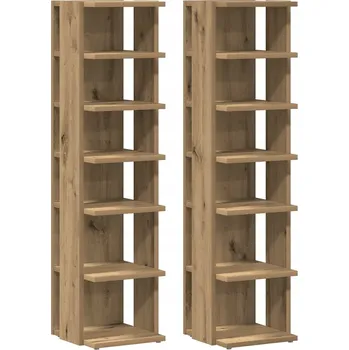 Botník se 6 policemi, dřevotříska, dub artisan, 28x27