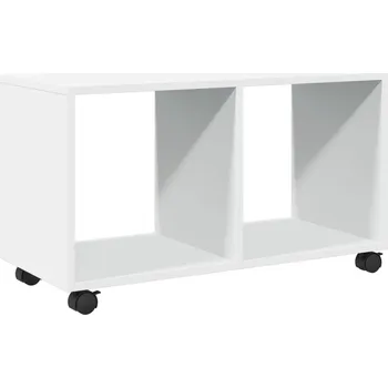 Komoda Skříňka na kolečkách, bílá, 72 x 33 x 42,5 cm, dřevěný kompozitní materiál