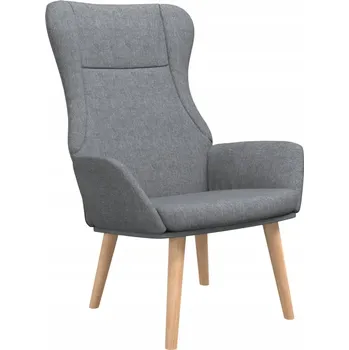 Křeslo Relaxační křeslo ze světlé šedé látky, 70x77x94 cm