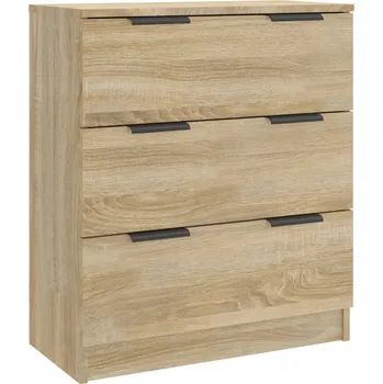 Komoda Komoda se 3 zásuvkami, dřevotříska, dub sonoma, 60x30x70 cm