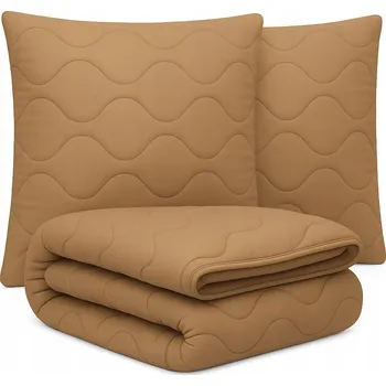 přikrývka CELOROČNÍ SADA LATTE PŘIKRÝVKA TEPLÁ MĚKKÁ 160x200 + 2 POLŠTÁŘE 70x80