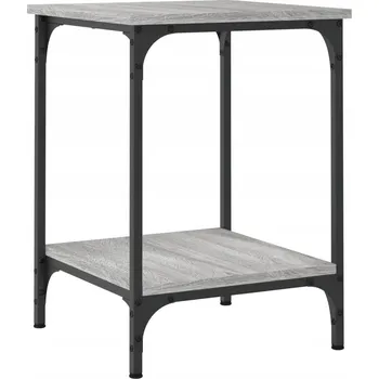 Konferenční stolek Konferenční stolek s policemi, dřevěný, šedý dub sonoma, 40x40x55 cm