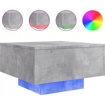 Konferenční stolek LED konferenční stolek s nastavitelným osvětlením, šedá betonu, 55x55x31 cm