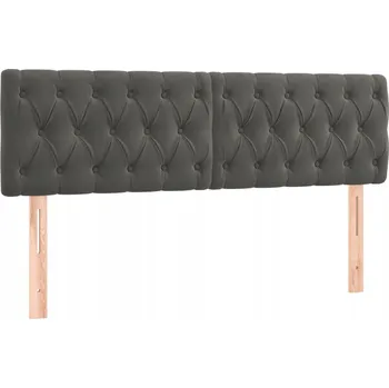 Čelo postele sametové nastavitelné, světle šedé, 144x7x78/88 cm