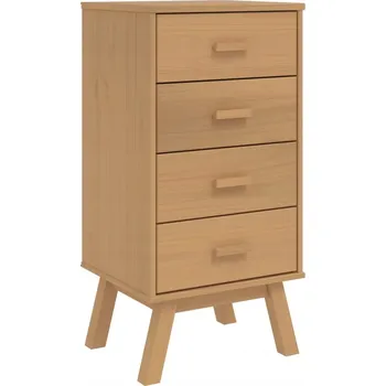 Noční stolek Noční stolek OLDEN z masivního borovicového dřeva, 45 x 39 x 90 cm, hnědý