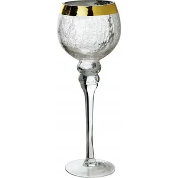 Obraz Svícen kalich DONNA zlatý 13x35 cm skleněný