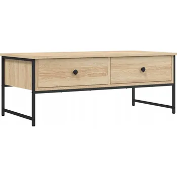 Konferenční stolek Konferenční stolek z dřevotřísky, 2 zásuvky, dub sonoma, 101x49x