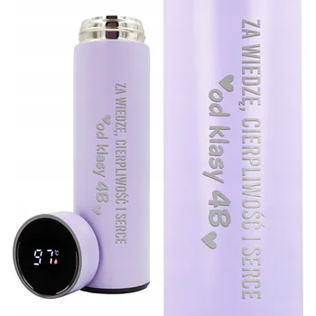 Termoska TERMOSKA Fialový ZA VĚDOMOSTI, TRPĚLIVOST A SRDCE Dárek Ke Dni Učitelů