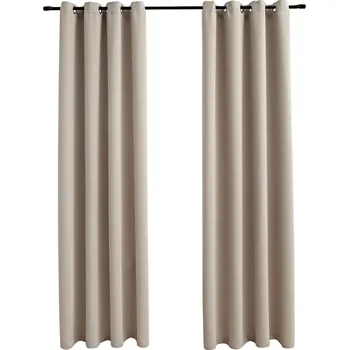 Prostěradlo Béžové zatemňovací závěsy 140 x 225 cm, polyester, 2 ks