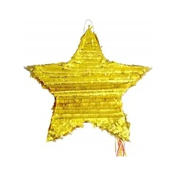 Obraz PINIATA HVĚZDA ZLATÁ METALICKÁ