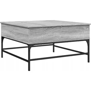 Konferenční stolek Konferenční stolek s nastavitelnými nožičkami, šedý dub sonoma, 80x80x45 cm