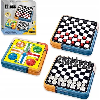 Desková hra DESKOVÁ HRA 3V1 - ŠACHY, VRHCÁBY, ČÍŇAN - RODINNÁ SADA