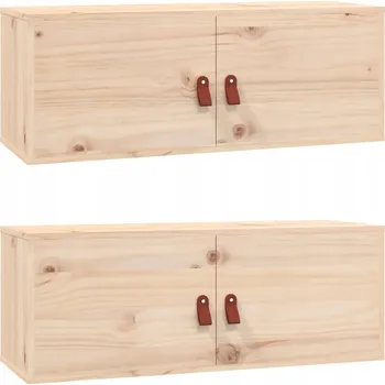 Komoda Nástěnná skříňka z masivního borovicového dřeva, 80x30x30 cm