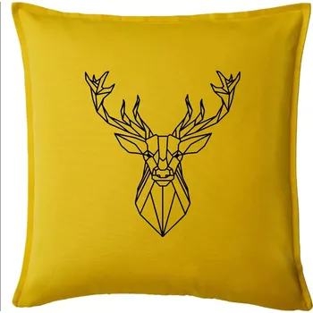 Polštář Geometrie - jelen - Polštář 50x50 - 50x50 - Pouze potah ( Žlutá )