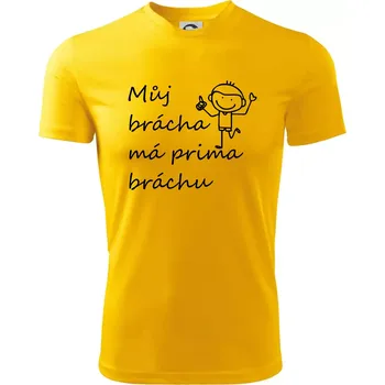 Chlapecké oblečení Můj brácha má prima bráchu! - Dětské triko sportovní (dresovina) - 122 cm/6 let ( Žlutá )