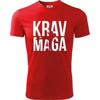 Chlapecké oblečení Nápis Krav Maga - Dětské triko sportovní (dresovina) - 134 cm/8 let ( Červená )