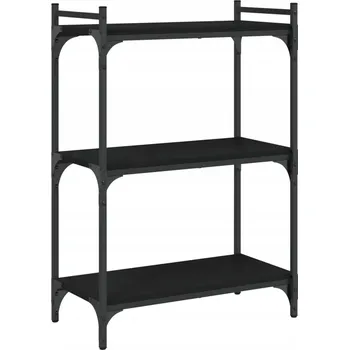 Knihovna Regál na knihy s kovovým rámem, černý, 60 x 30 x 86 cm