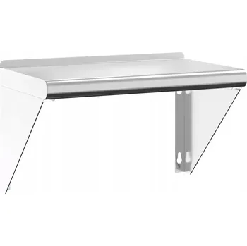 police Nástěnná police z nerezové oceli, stříbrná, 50 x 30 x 31 cm, 1 mm