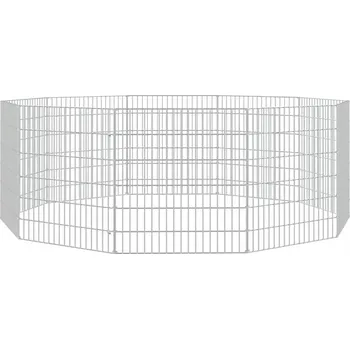 Obraz Kotec pro králíky z galvanizovaného železa, stříbrná, 54 x 60 cm